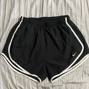 Nike Women's Black and White Athletic Shorts